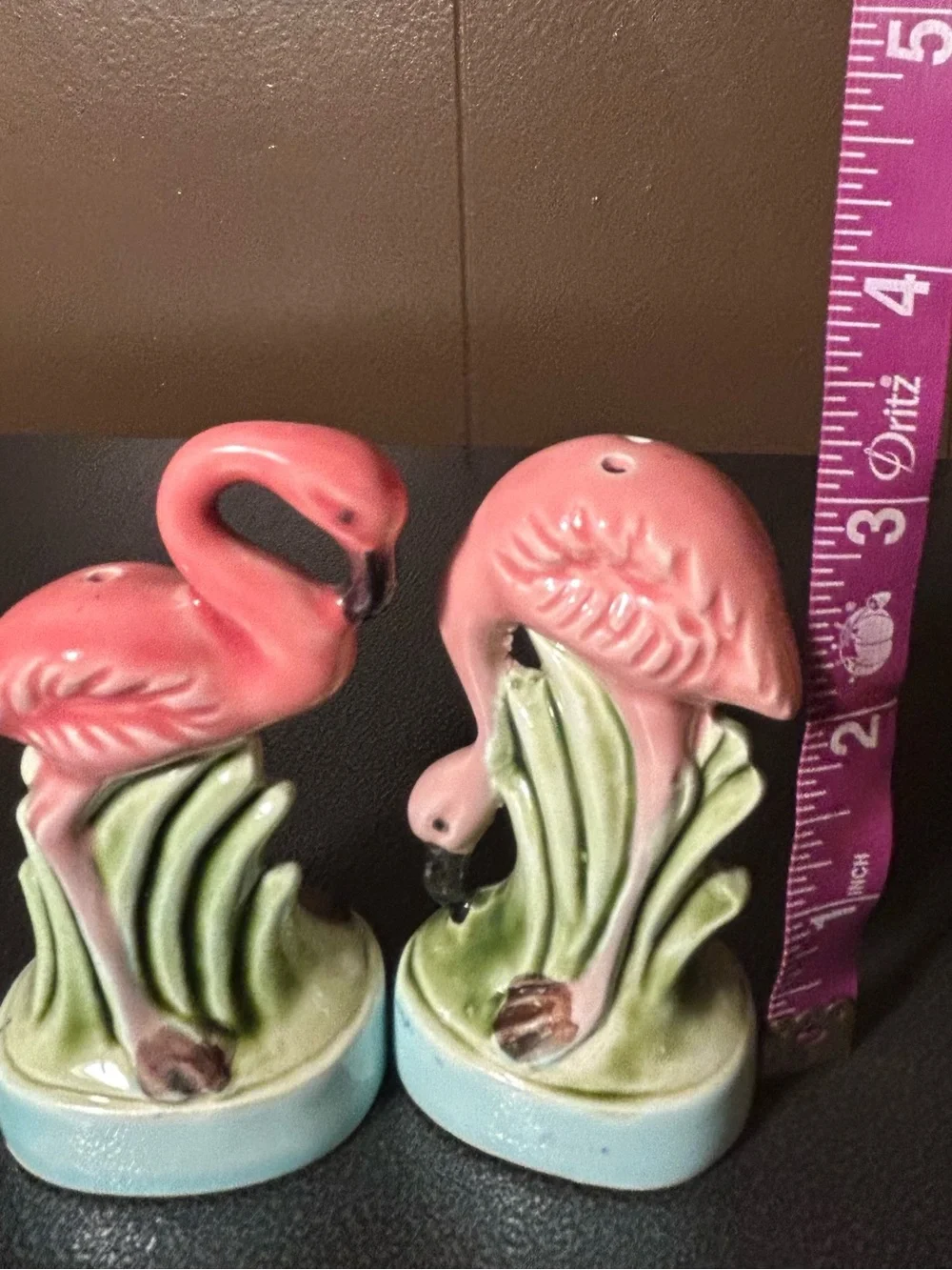 Florida Pink Flamingo Salt and Pepper Shakers - Ceramic Home Accent